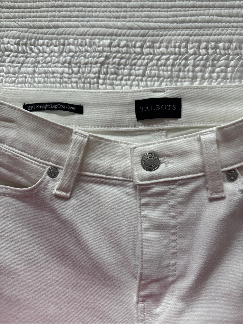 Talbots White Straight Leg Crop Jeans - Women's - Petite